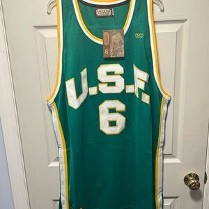 NWT Hardwood Legends USF Dons BILL RUSSELL NCAA BASKETBALL Jersey #6 SEWN 4XL